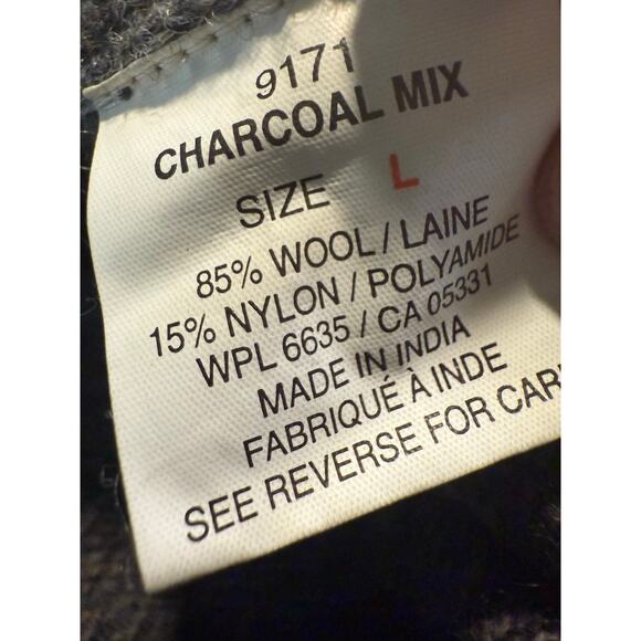 Woolrich Wool Sweater, Charcoal Mix Crewneck, Men's Size Large - Picture 7 of 8